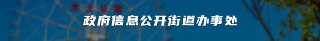 政府信息公开街道办事处